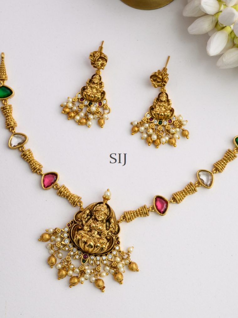 Traditional Look AD Lakshmi Necklace