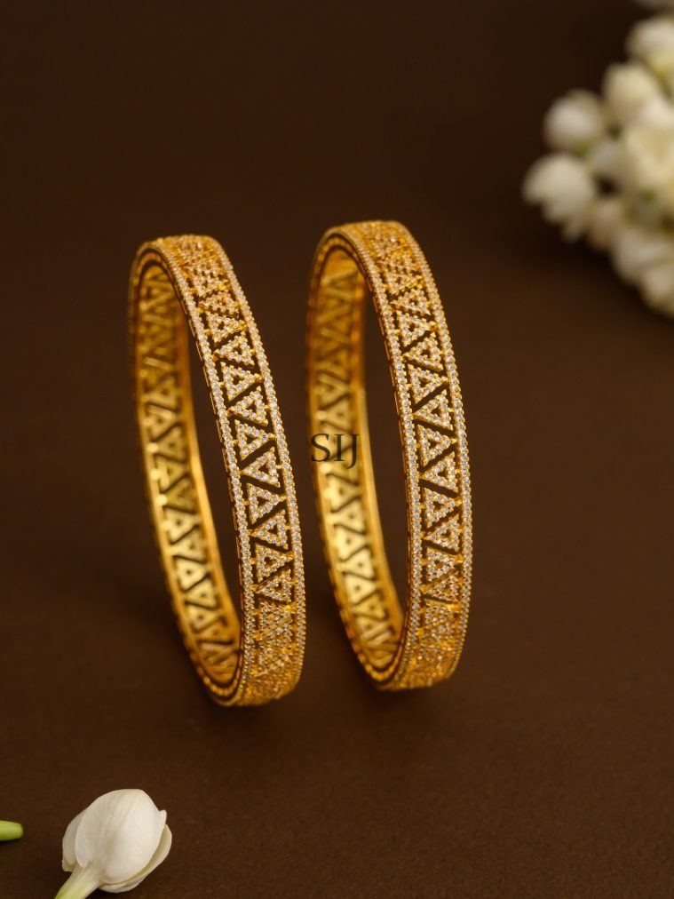 Triangle Shape AD Studded Bangle
