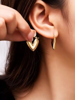 V Shaped Hoop Earrings