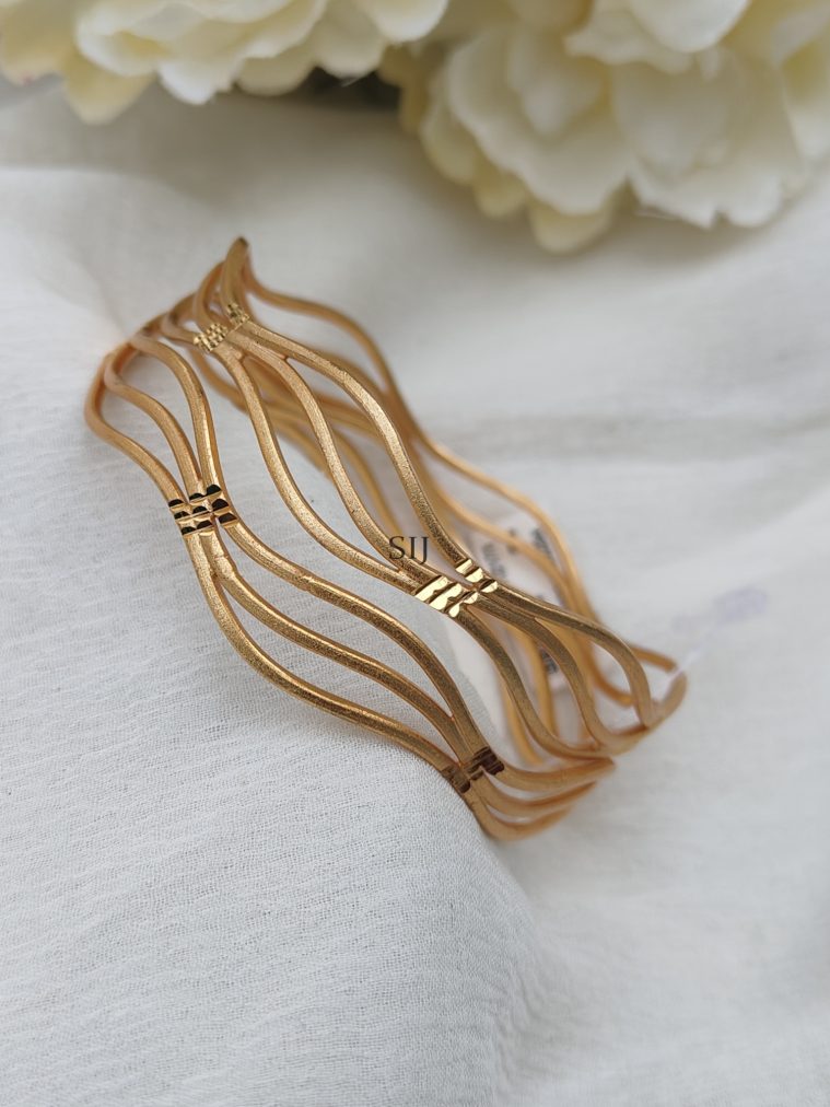 Wavy Design Gold Replica Bangles