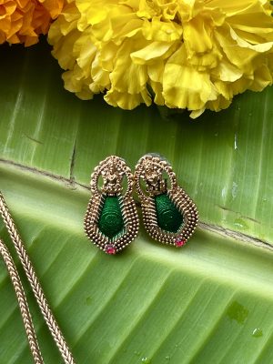Traditional Ruby And Emerald Nagapadam Necklace