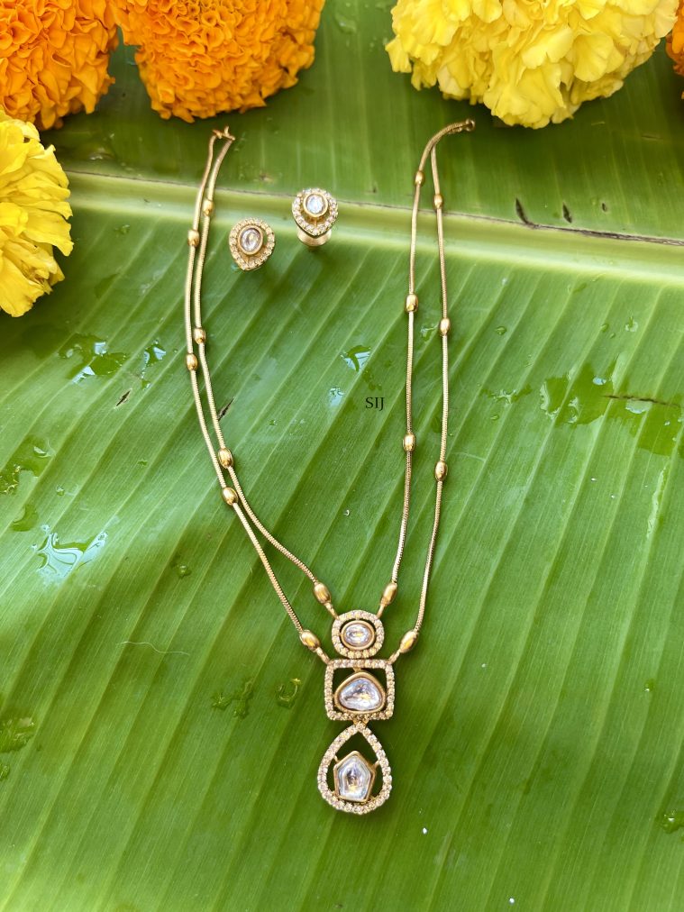Gold Finish Dual Invisible Necklace Set