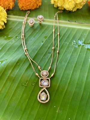 Gold Finish Dual Invisible Necklace Set
