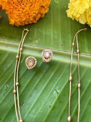 Gold Finish Dual Invisible Necklace Set