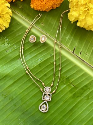 Gold Finish Dual Invisible Necklace Set