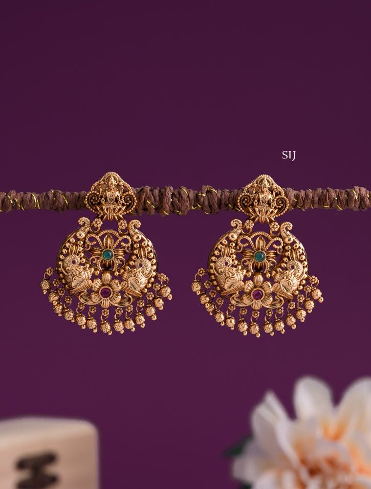 Antique Finish Lakshmi Chand Bali Earrings