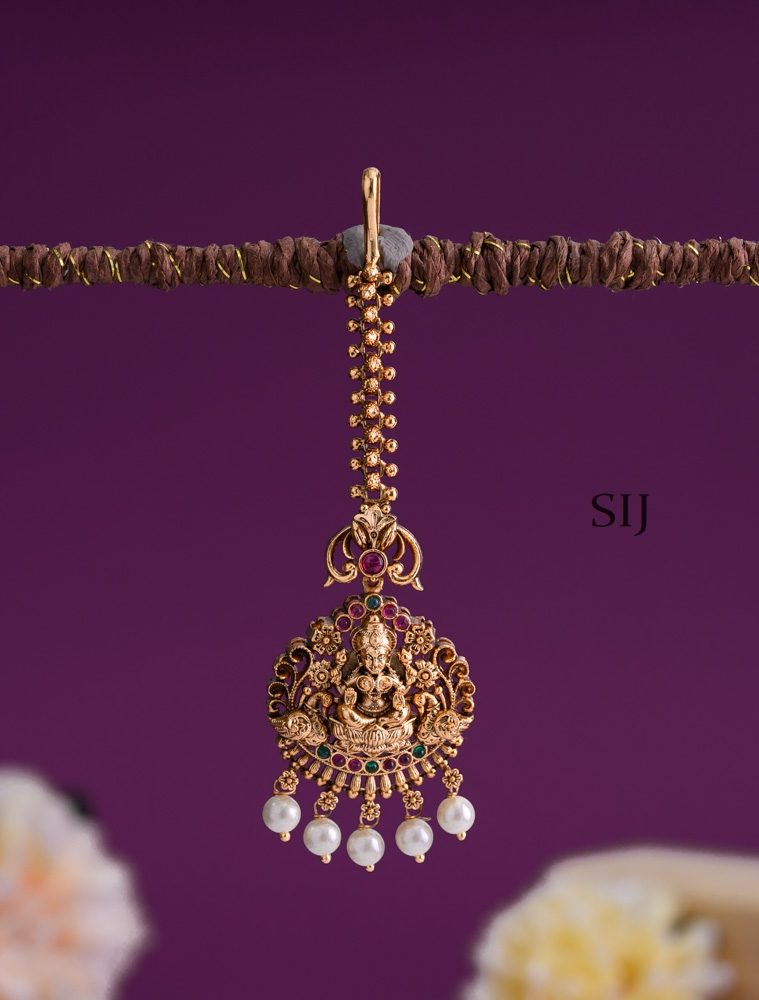 Antique Lakshmi Pearl Drop Tikka
