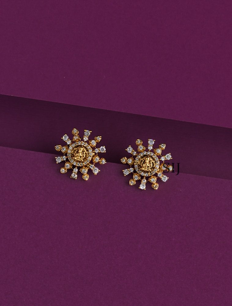 Antique Stone Lakshmi Ear Studs