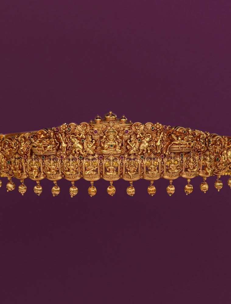 Gold Polish Ashta Lakshmi, Nakshi and All God's Motifs Vaddanam