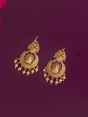 Antique Gold Finish Chand Bali Lakshmi Pendant Necklace