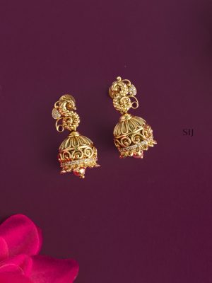 Traditional Dual Peacock and Lakshmi Nagas Hasli Necklace