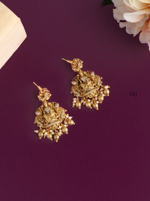 Traditional Lakshmi Devi Haram with White Stones