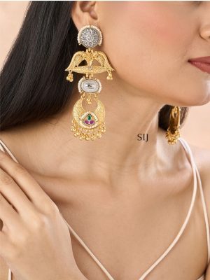 Set of 2 High Quality DualTone Designer Earrings Combo