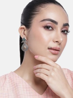 Set of 2 German Silver Plated Earrings Combo