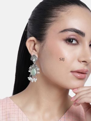 Set of 2 German Silver Plated Earrings Combo