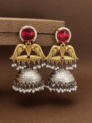Long DualTone Plated Jhumkas