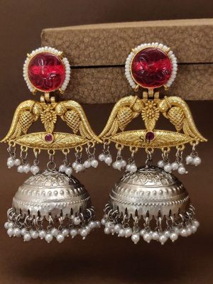Long DualTone Plated Jhumkas