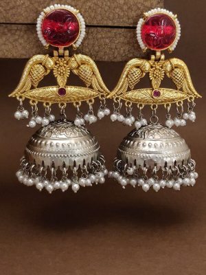 Long DualTone Plated Jhumkas