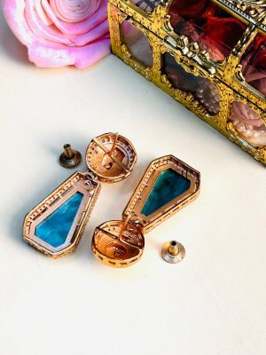 Gold Plated Sabyasachi Green Stone Earrings