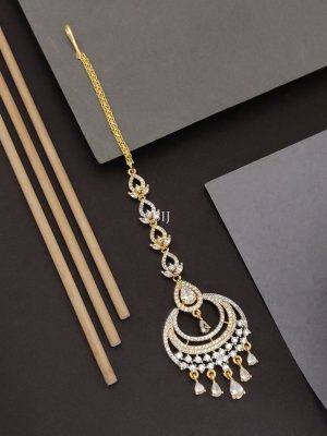 Gold Plated AD Stones Maang Tikka