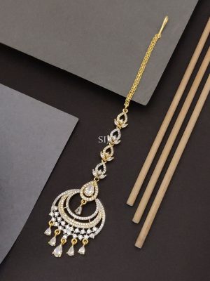 Gold Plated AD Stones Maang Tikka