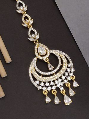 Gold Plated AD Stones Maang Tikka
