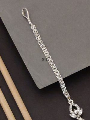 Silver Plated AD Stones Maangtikka
