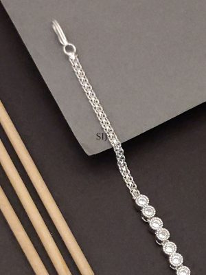 Silver Plated AD Stones Maangtikka