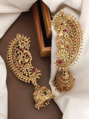 Gold Plated Peacock Earcuff Earrings
