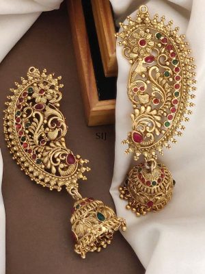Gold Plated Peacock Earcuff Earrings