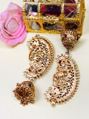 Gold Plated Peacock Earcuff Earrings