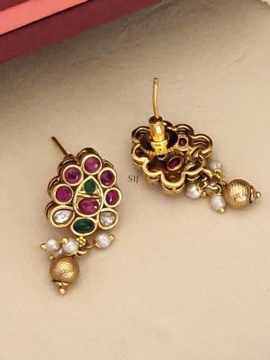 Gold Finish Temple Lakshmi Dual Pendant Necklace