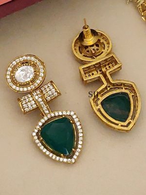 Gold Plated Green Stone Polki Choker