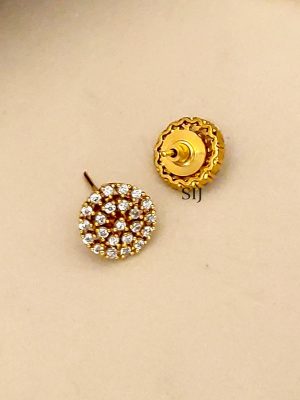 Gold Finish White AD Stones Necklace Set
