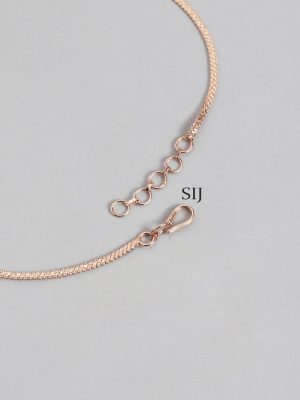 Rose Gold Finish White AD Stones Necklace Set