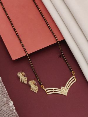 Gold Plated American Diamond Mangalsutra Set