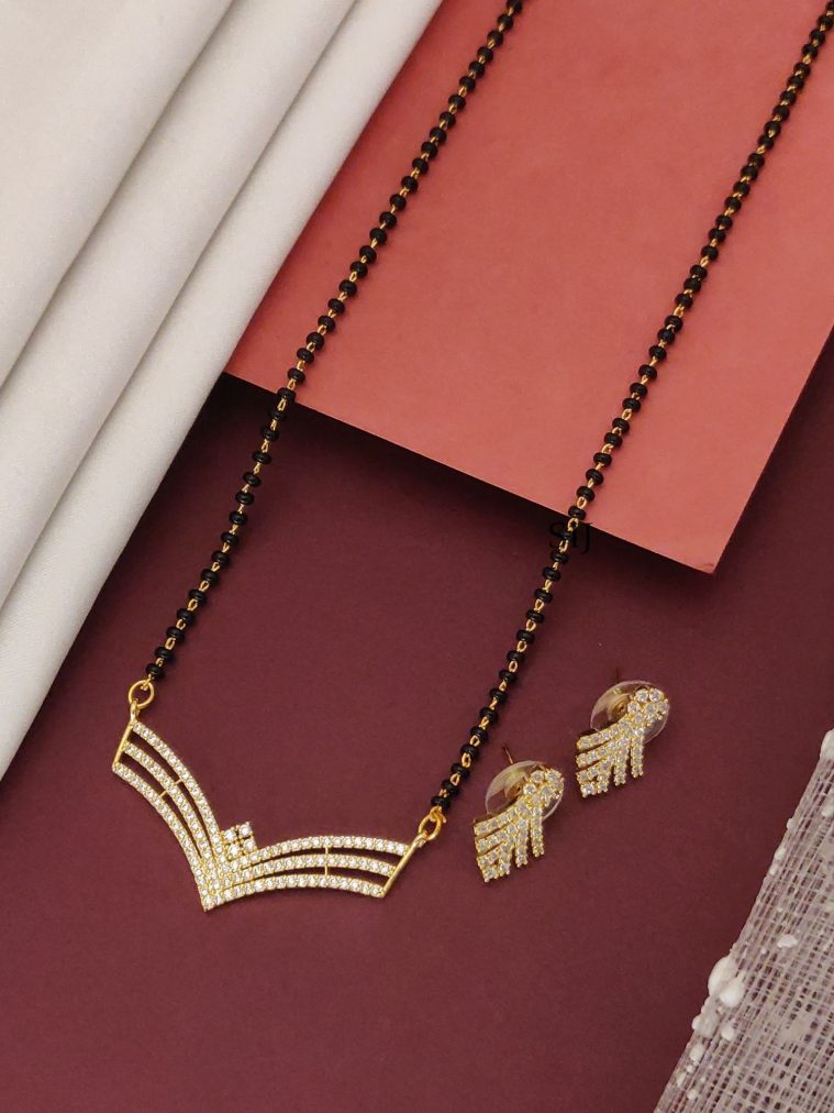 Gold Plated American Diamond Mangalsutra Set