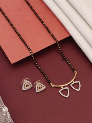 Gold Plated American Diamond Mangalsutra Set