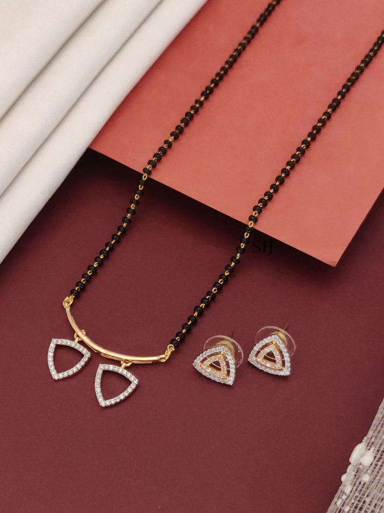 Gold Plated American Diamond Mangalsutra Set