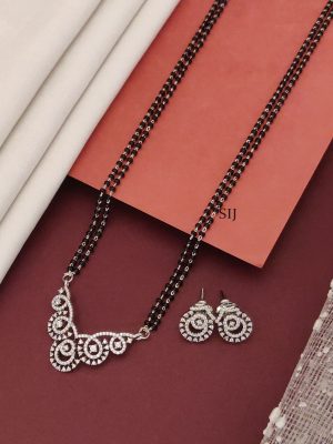Silver Plated American Diamond Mangalsutra Set