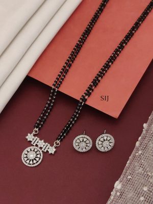 Silver Plated American Diamond Mangalsutra Set