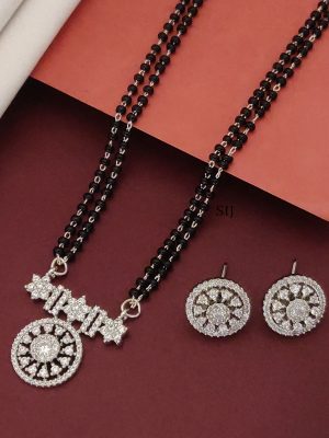Silver Plated American Diamond Mangalsutra Set