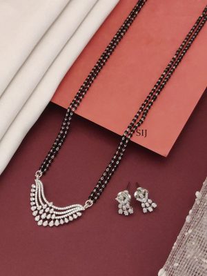 Silver Plated American Diamond Mangalsutra Set