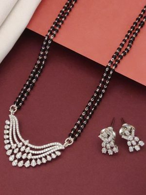 Silver Plated American Diamond Mangalsutra Set