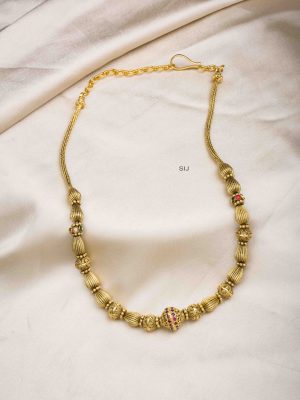 Antique Finish Golden Beads Necklace