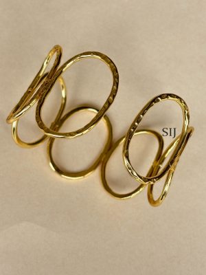 Gold Finish Oval Design Bracelet