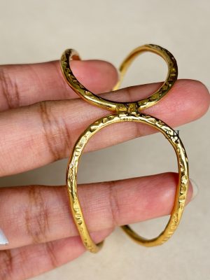 Gold Finish Curve Bracelet