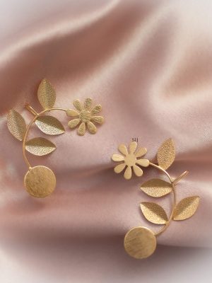 Imitation Full Ear Flower and Vine Leaves Anti Tarnish Earrings