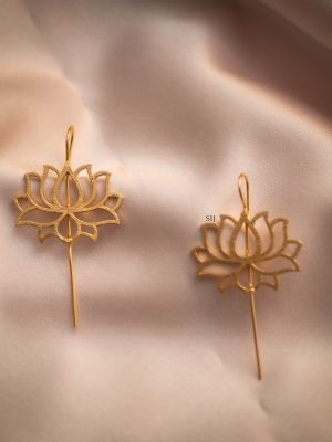 Traditional Lotus Design Anti Tarnish Ear Cuffs