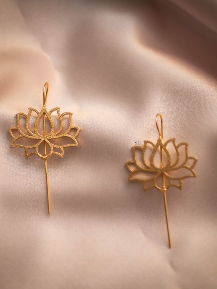 Traditional Lotus Design Anti Tarnish Ear Cuffs